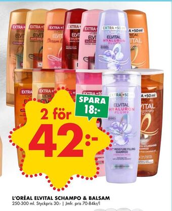 ÖoB L'oréal elvital schampo & balsam erbjuda
