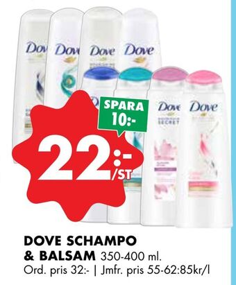 ÖoB Dove schampo & balsam erbjuda