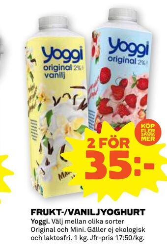 Stora Coop Frukt-/vaniljyoghurt erbjuda
