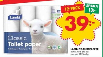 ÖoB Lambi toalettpapper erbjuda