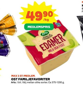 Coop Ost familjefavoriter erbjuda
