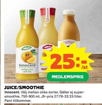 Coop Juice/smoothie erbjuda