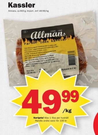 Pekås Allmans kassler erbjuda