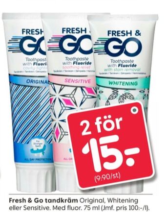 Rusta Fresh & go tandkräm erbjuda