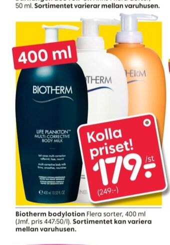 Rusta Biotherm bodylotion erbjuda