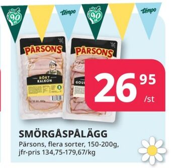 Tempo Pärsons kalkon erbjuda