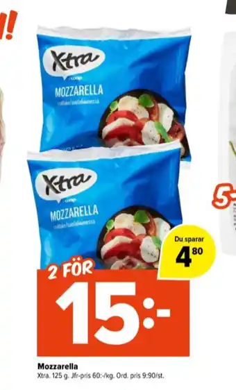 Coop Extra X-tra mozzarella erbjuda