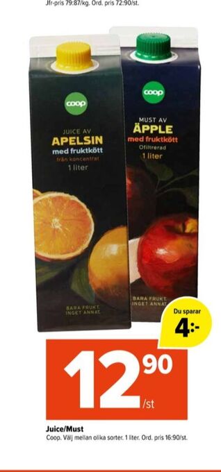 Coop Extra Coop juice erbjuda
