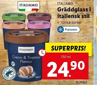 Lidl Italiamo Gräddglass italiensk stik erbjuda