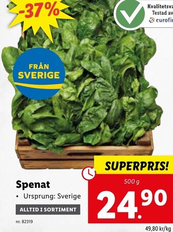 Lidl Spenat erbjuda