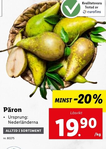 Lidl Päron erbjuda