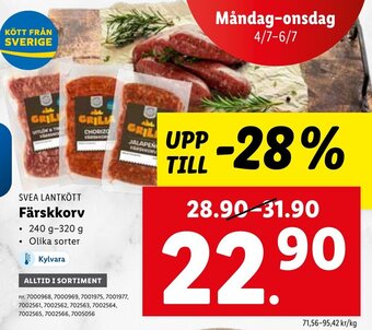 Lidl Färskkorv erbjuda