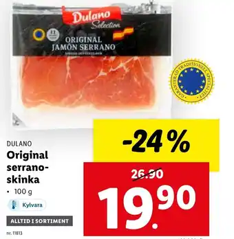 Lidl Dulano Original serrano-skinka erbjuda