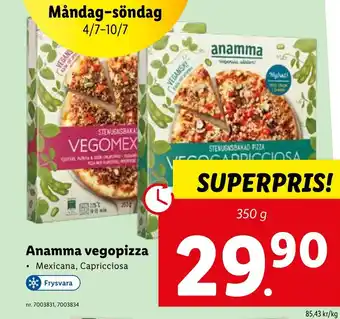 Lidl Anamma vegopizza erbjuda