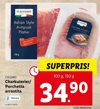 Lidl Italiamo Charkuterier Porchetta arrostita erbjuda