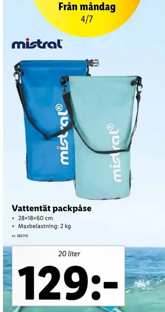 Vattentät packpåse