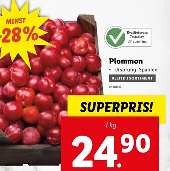 Lidl Plommon erbjuda