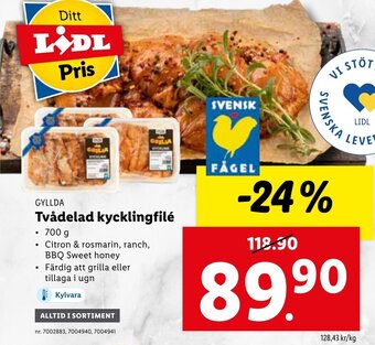Lidl Tvådelad kycklingfilé erbjuda