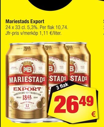 Calle Mariestads Export erbjuda