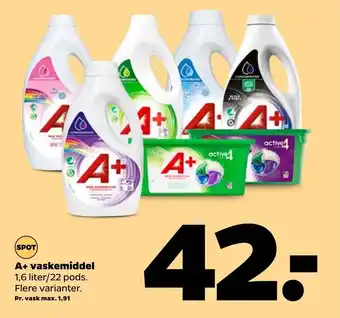 Netto SPOT A+ vaskemiddel erbjuda