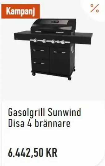 Gasolgrill sunwind disa 4 brännare