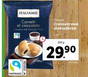 Lidl Croissant med chokladkräm erbjuda
