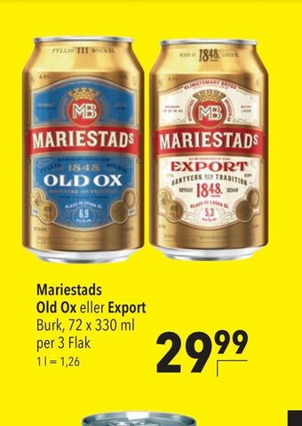 Citti Mariestads Old Ox eller Export erbjuda