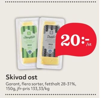 Hemköp Garant skivad ost erbjuda