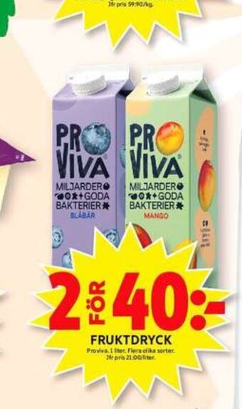 ICA Maxi Proviva fruktdryck erbjuda