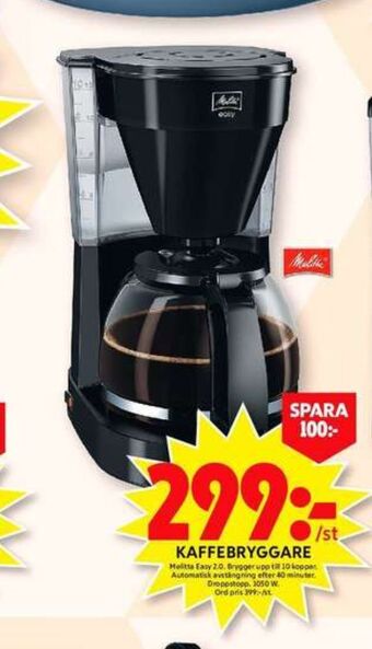 ICA Maxi Melitta kaffebryggare erbjuda