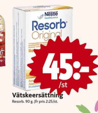 Resorb vätskeersättning