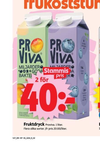 ICA Supermarket Proviva fruktdryck erbjuda