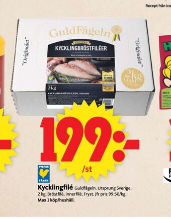 ICA Supermarket Guldfågeln kycklingbröstfilé erbjuda
