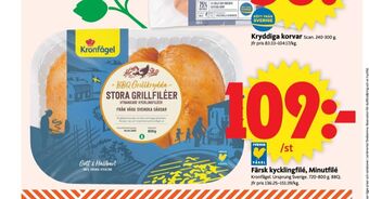 ICA Supermarket Kronfågel kycklingfilé erbjuda