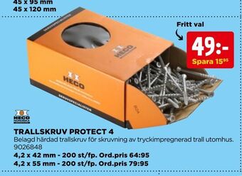 Jem&Fix Trallskruv protect 4 erbjuda