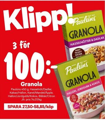 City Gross Granola erbjuda