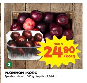 Coop Extra Plommon i korg erbjuda