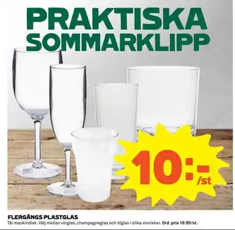 Flergångs plastglas