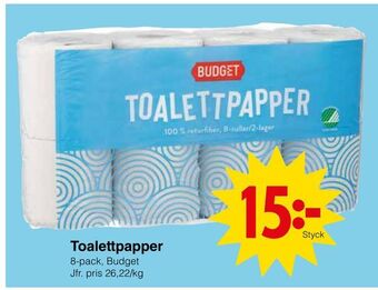 Matöppet Toalettpapper erbjuda