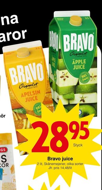 Matöppet Bravo juice erbjuda