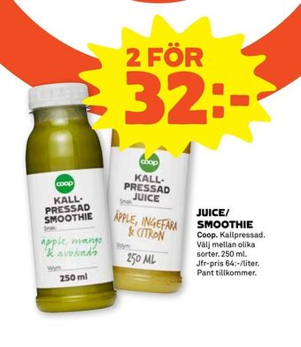 Stora Coop Juice/ smoothie erbjuda