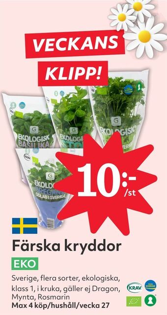 Hemköp Färska kryddor erbjuda