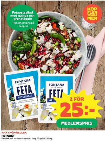 Coop Fetaost erbjuda