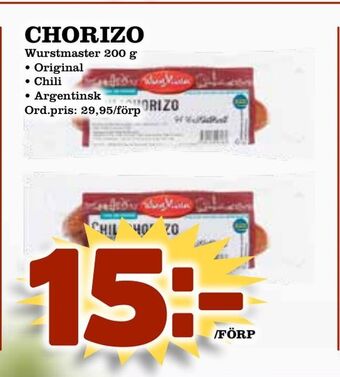 Supergrossen Chorizo erbjuda