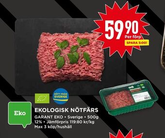 Willys Ekologisk nötfärs erbjuda