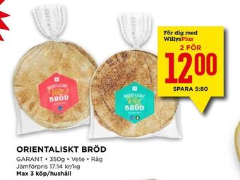 Willys Orientaliskt bröd erbjuda