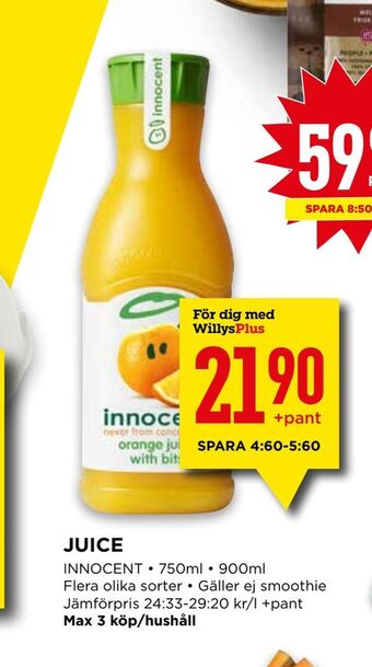 Willys Juice erbjuda