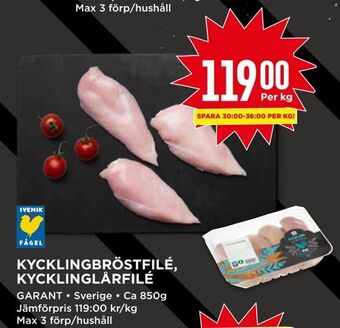Willys Kycklingbröstfilé, kycklinglårfilé erbjuda