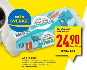 Willys Ägg 10-pack erbjuda