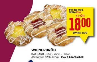 Willys Wienerbröd erbjuda